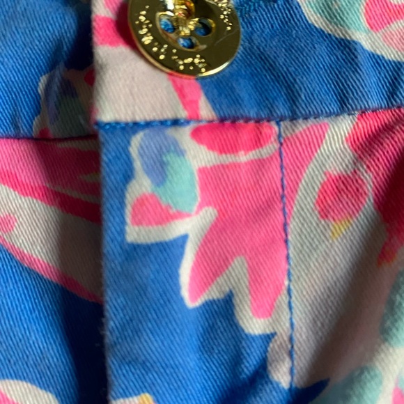 Lilly Pulitzer Sadie Bennet Blue Day Dreamin Crop Chino Stretch Tropical Pants00 - Picture 7 of 13